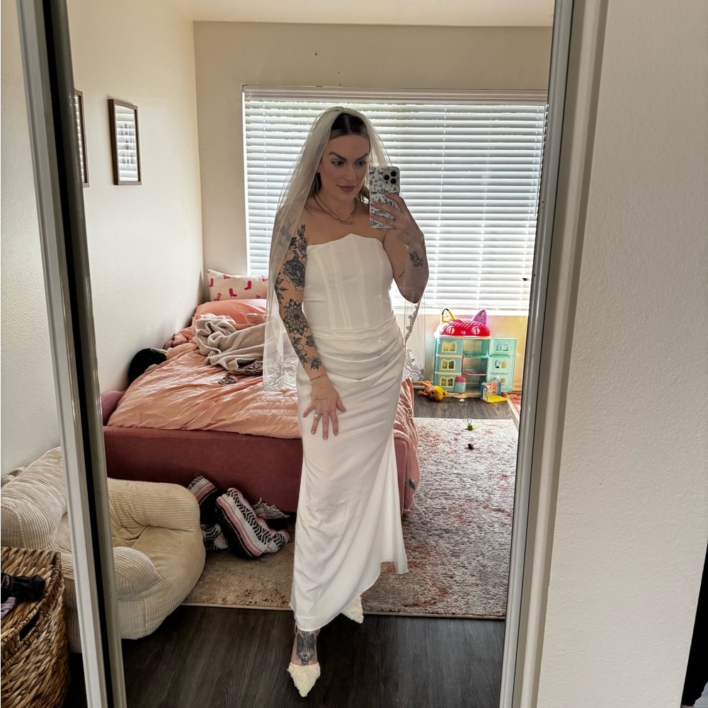 White Strapless Corset Dress Vittoria Vaneti